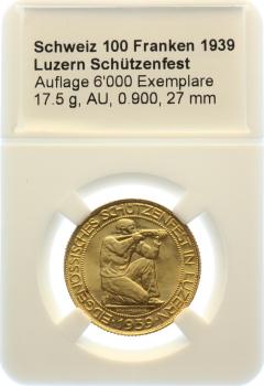 100 Franken 1939 B - Luzern Schützenfest